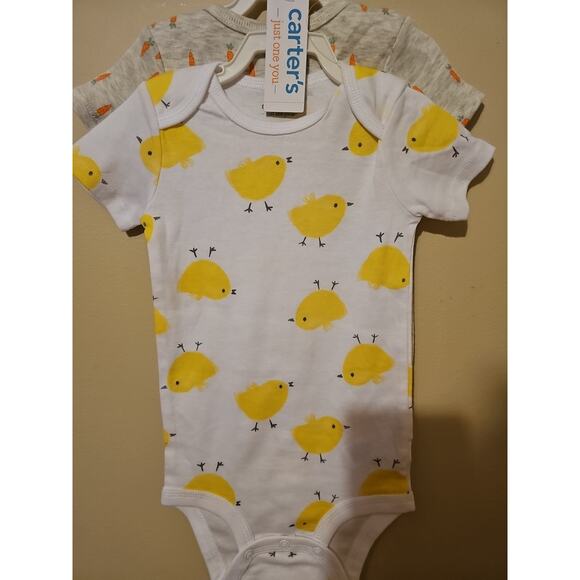 Carter's 2pk Baby Unisex Easter Chips & Carrots‎ Bodysuits - Picture 1 of 5